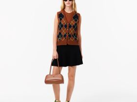 Женская вязанная расклешенная юбка Lacoste