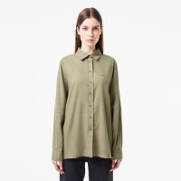 Женская хлопковая рубашка Lacoste свободного кроя