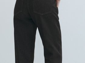 Прямые джинсы с высокой посадкой, Коричневый