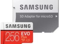 Карта памяти Samsung MicroSDXC 256Гб EVO Plus CL10 с адаптером красный