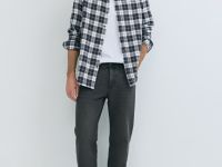 Рубашка в клетку, Серый