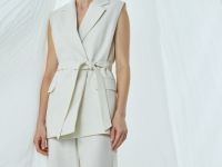 Широкие брюки со льном, Бежевый