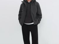 Утеплённая куртка с капюшоном, Серый