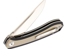 Складной нож Eafengrow EF947, сталь D2, рукоять G10, черный/бежевый