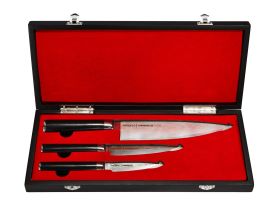 Набор из 3 кухонных ножей Samura DAMASCUS в подарочной коробке - "Поварская тройка", сталь VG-10/дамаск, рукоять G10, SD-0220