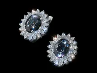 Серьги из белого золота с сапфирами и бриллиантами э4737сг04210404