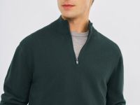 Джемпер из пряжи с шерстью, Зеленый