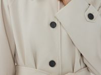 Однобортный длинный плащ, Бежевый