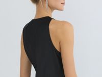 Сатиновое платье с американской проймой, Черный