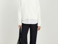 Джемпер свободного силуэта с объемными рукавами