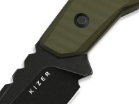Туристический нож Kizer Quartz, сталь AEB-L, рукоять G10, зеленый