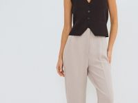 Зауженные книзу брюки, Бежевый