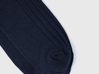 Носки колор-блок в крупный рубчик, Синий