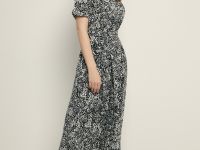 Платье с коротким рукавом и принтом