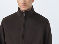 Куртка из пальтовой ткани с накладными карманами, Коричневый