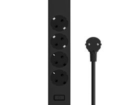 Сетевой фильтр-удлинитель WiWU PD20W Power Strip U01 EU (4 розетки/3xUSB 3.0/1xType-C) 160 см (черный)