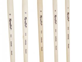 Кисть колонок №6 круглая Roubloff "1012" длинная ручка п/лак