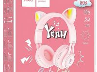 Наушники Hoco W39 Cat Ear Розовые