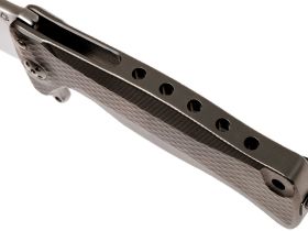 Нож складной LionSteel SR11 G (GREY), сталь Uddeholm Sleipner® Satin, рукоять титан по технологии Solid®, серый