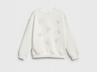 Свитшот с аппликацией для девочек, Белый