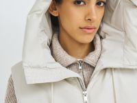 Утеплённый капюшон на молнии, Бежевый