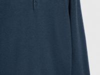 Вязаный джемпер-поло с длинным рукавом, Синий