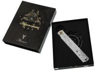 Нож складной Higonokami Nagao Spider, 95мм, сталь San-Mai с сердечником из стали AoGami Blue Paper 3 слоя, рукоять нержавеющая сталь серебристая