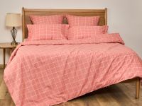 Постельное белье полукомплект Quadretti, кораллово-розовое