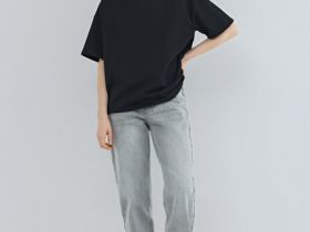 Футболка оверсайз из плотного хлопка, Черный