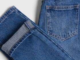 Джинсы Mom для девочек, Синий