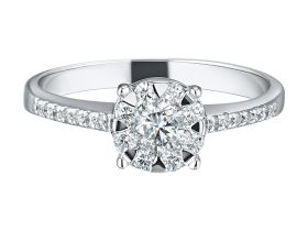 Кольцо из белого золота с бриллиантами э0901кц05153500