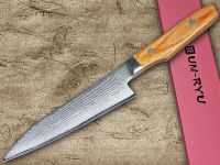 Кухонный нож овощной Shimomura, сталь VG-10 Damascus, рукоять pakka wood