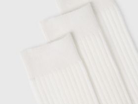 Носки в рубчик, 3 пары, Белый