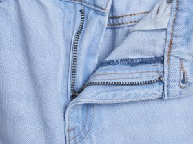 Прямые джинсы с высокой посадкой, Голубой