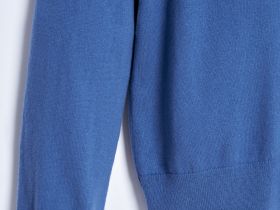 Джемпер из шерсти и хлопка с v-образной горловиной