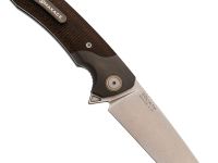 Складной нож Maxace Goliath Brown, сталь Bohler K110, рукоять микарта/темный больстер