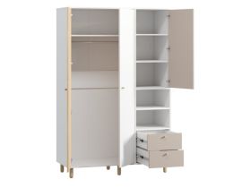 Распашной шкаф Дикинс 3-124x190 Береза/Латте