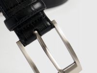 Ремень c фактурой под крокодила, Черный