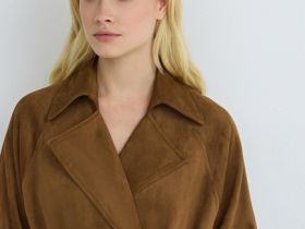 Замшевый тренч, Желтый