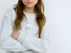 Свитшот с принтом для девочек, Серый
