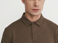 Поло из текстурированной ткани, Серый