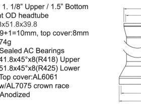 Рулевая колонка Author ACO-HS40 1-1/8"- 1.5" интегрированная (высота 10 мм посадочный 41.8 и 51.8 мм)