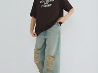 Футболка с принтом, Коричневый