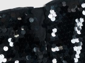 Мини-юбка с пайетками для девочек, Черный