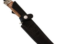 Нож Сайга, сталь булат, художественное литье, рукоять карельская береза