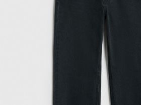 Прямые джинсы с высокой посадкой, Черный