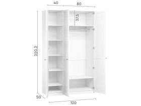 Распашной шкаф Монмарт 3-120x220 Дуб Сонома
