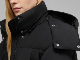 Удлиненный пуховик с натуральным пухом