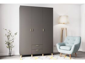 Распашной шкаф Пронто 3-130x210 Графитовый