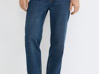 Утеплённые прямые джинсы, Синий